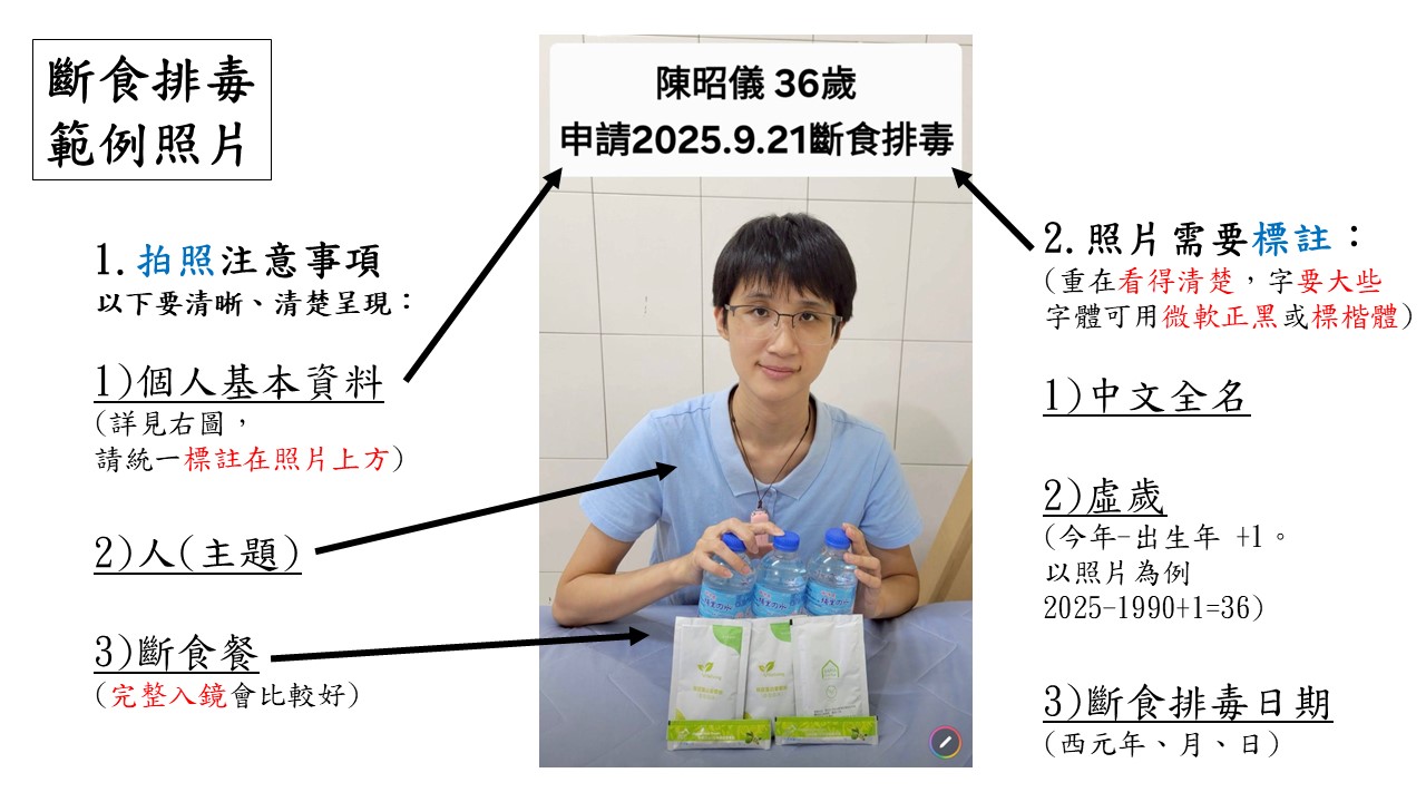 斷食排毒範例照片與拍照注意事項
